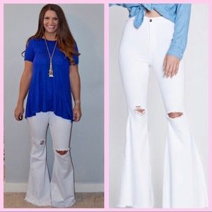 Vibrant /White Bell Bottoms